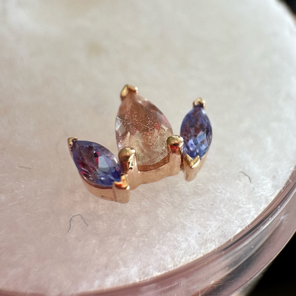 BVLA Alana Threaded Piercing End - Rose Gold, Sunstone, Tanzanite - Picture 2 of 10